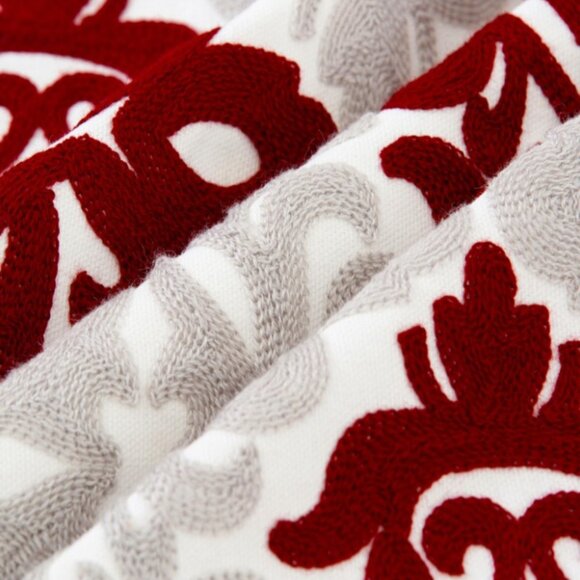 Embroidered Cotton Square Throw Pillow Case 18x18 - Picture 3 of 5